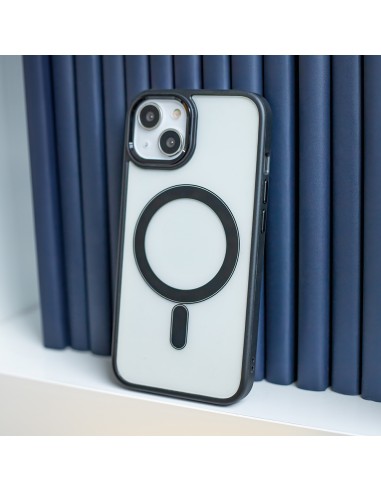 Coque Satin Clear Magsafe pour iPhone 15 Plus Noir