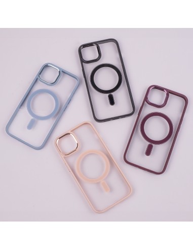 Coque Satin Clear Magsafe pour iPhone 15 Pro Max Noir