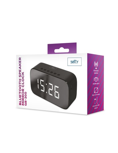 Enceinte Bluetooth Setty horloge miroir GB-200 Noir
