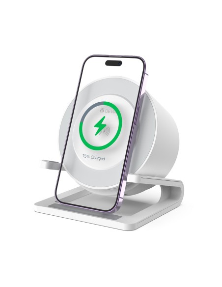 Enceinte Bluetooth Devia IM-3 avec chargeur sans fil 15W et lampe Blanc