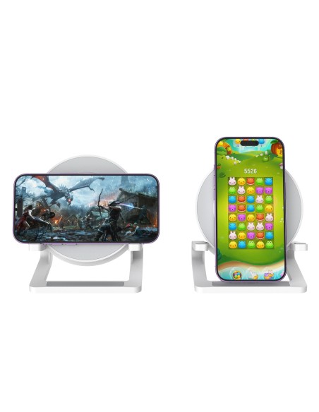 Enceinte Bluetooth Devia IM-3 avec chargeur sans fil 15W et lampe Blanc