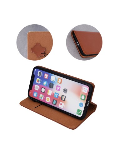 Étui Genuine Cuir Véritable Smart Pro pour iPhone 13 Marron