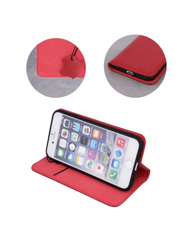 Étui Genuine Cuir Véritable Smart Pro pour iPhone 12 / 12 Pro Rouge