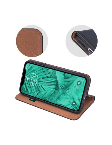 Étui Genuine Cuir Véritable Smart Pro pour iPhone 15 Noir