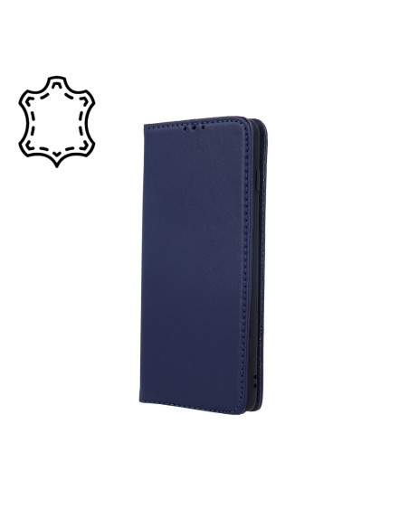 Étui Genuine Cuir Véritable Smart Pro pour Samsung Galaxy A25 5G de Bleu Marine