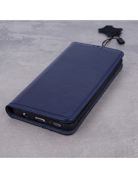 Étui Genuine Cuir Véritable Smart Pro pour Samsung Galaxy A25 5G de Bleu Marine