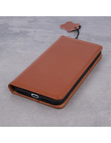 Étui Genuine Cuir Véritable Smart Pro pour Samsung Galaxy S24 FE Marron