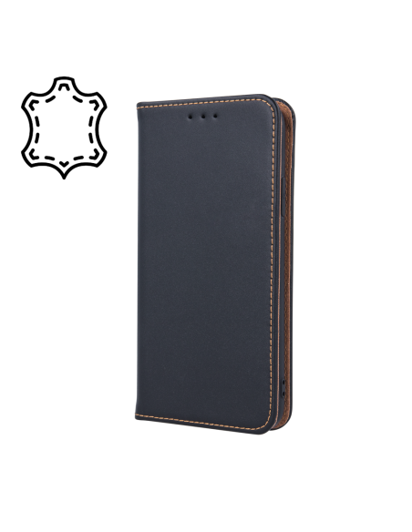 Étui Genuine Cuir Véritable Smart Pro pour Samsung Galaxy S24 Ultra Noir