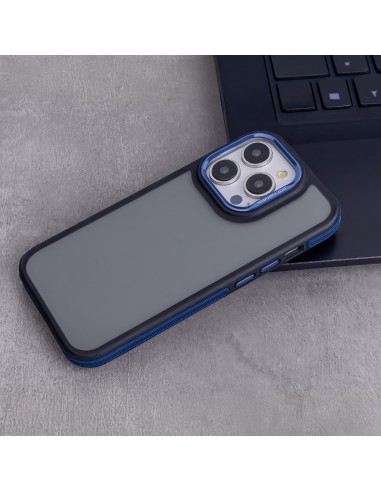 Coque Crystal Black pour iPhone 13 / 14 Bleu