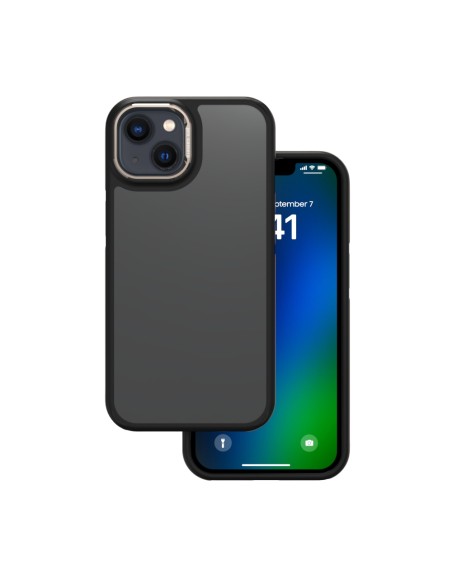 Coque Crystal Black pour iPhone 13 / 14 Gris