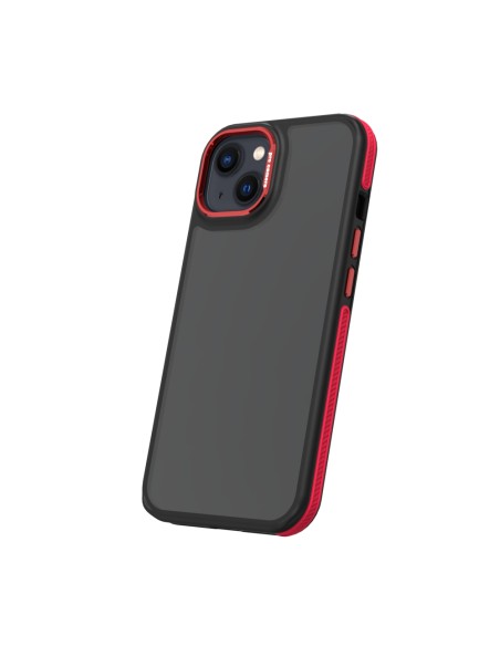 Coque Crystal Black pour iPhone 13 / 14 Rouge
