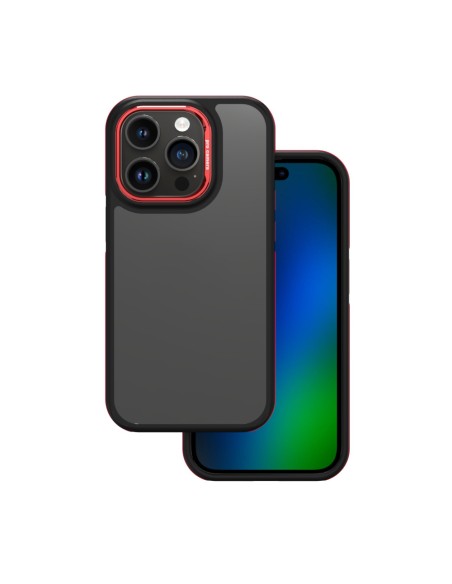 Coque Crystal Black pour iPhone 14 Pro Rouge