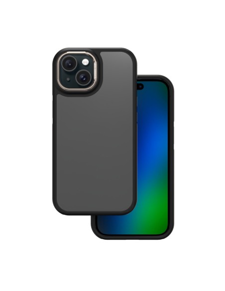 Coque Crystal Black pour iPhone 15 Gris