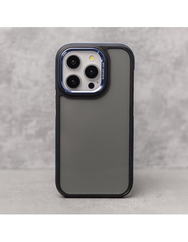 Coque Crystal Black pour iPhone 16 Bleu