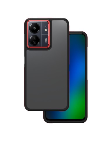 Coque Crystal Black pour Xiaomi Redmi 13C 4G / 5G Rouge