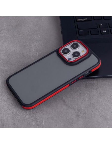 Coque Crystal Black pour Samsung Galaxy S25 Plus Rouge