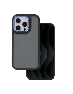 Coque Crystal Black pour iPhone 16 Pro Max Bleu