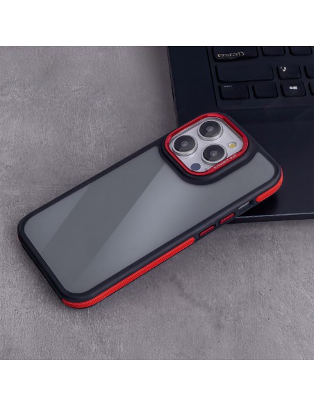 Coque Crystal Black pour iPhone 14 Pro Rouge