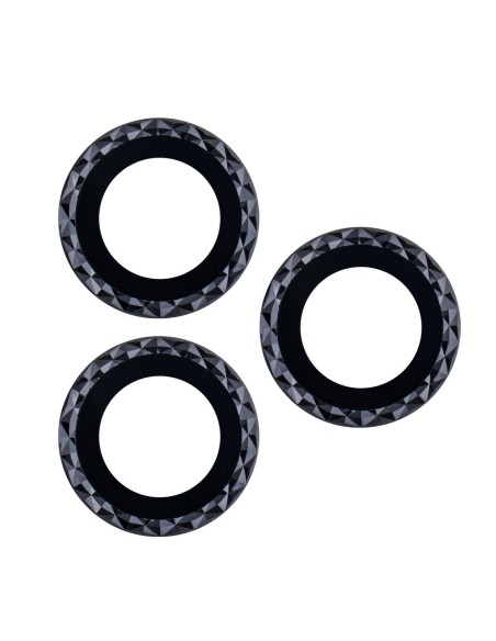 Protection verre objectif pour iPhone 12 Losange Noir (2 pcs)