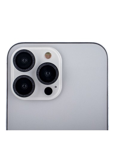 Protection verre objectif pour iPhone 12 Pro Paillettes Noir (3 pcs)