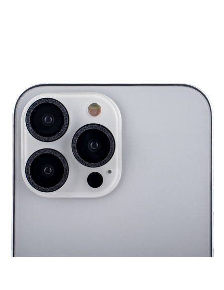 Protection verre objectif pour iPhone 14 Pro Paillettes Noir (3 pcs)