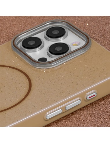 Coque Glitter Thin Magsafe pour iPhone 11 Marron