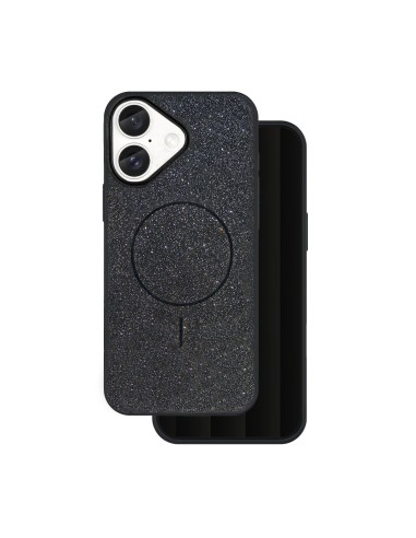 Coque Glitter Thin Magsafe pour iPhone 16 Noir