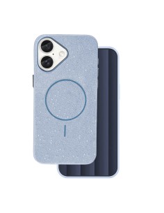 Coque Glitter Thin Magsafe pour iPhone 16 Bleu
