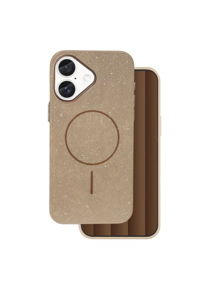 Coque Glitter Thin Magsafe pour iPhone 16 Marron