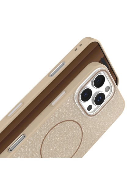 Coque Glitter Thin Magsafe pour iPhone 16 Marron