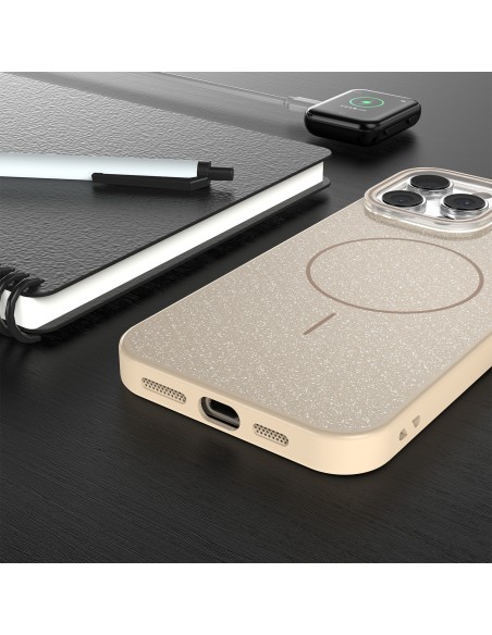 Coque Glitter Thin Magsafe pour iPhone 16 Marron