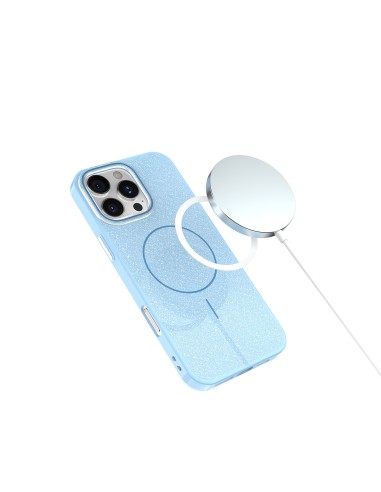 Coque Glitter Thin Magsafe pour iPhone 12 / 12 Pro bleu