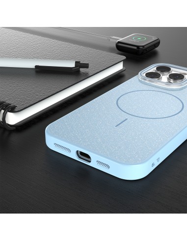 Coque Glitter Thin Magsafe pour iPhone 14 Bleu