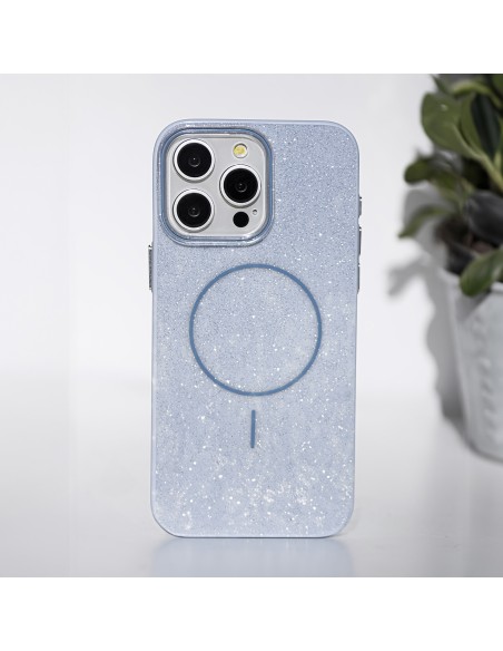 Coque Glitter Thin Magsafe pour iPhone 15 Bleu