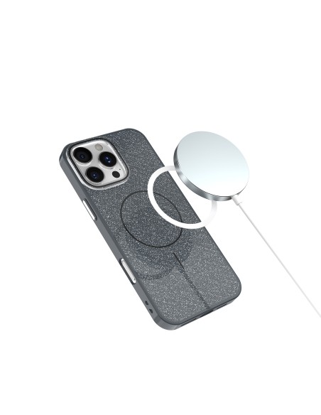 Coque Glitter Thin Magsafe pour iPhone 16 Pro Noir