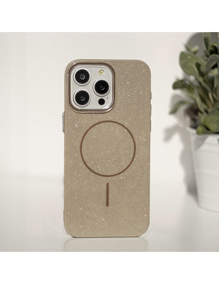 Coque Glitter Thin Magsafe pour iPhone 16 Pro Marron