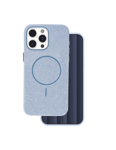 Coque Glitter Thin Magsafe pour iPhone 16 Pro Max Bleu