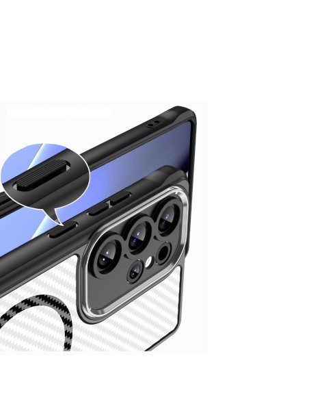 Coque Defender Carbon Mag pour Samsung Galaxy S25 Ultra Noir