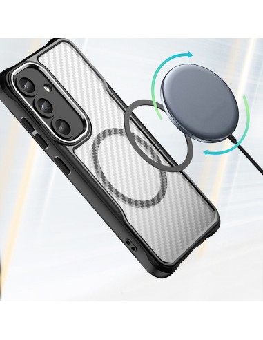 Coque Defender Carbon Mag pour Samsung Galaxy S25 Plus Noir