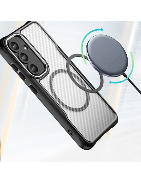 Coque Defender Carbon Mag pour Samsung Galaxy S25 Plus Noir