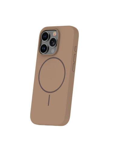 Coque Silicone Thin Magsafe pour iPhone 14 Marron