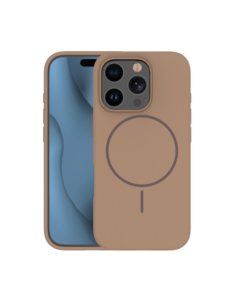 Coque Silicone Thin Magsafe pour iPhone 14 Pro Marron