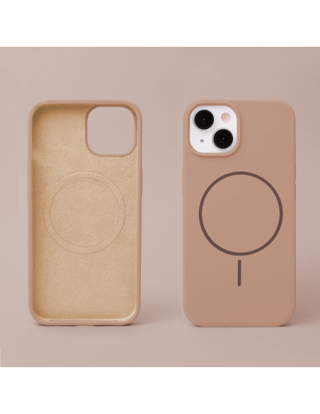 Coque Silicone Thin Magsafe pour iPhone 15 Marron