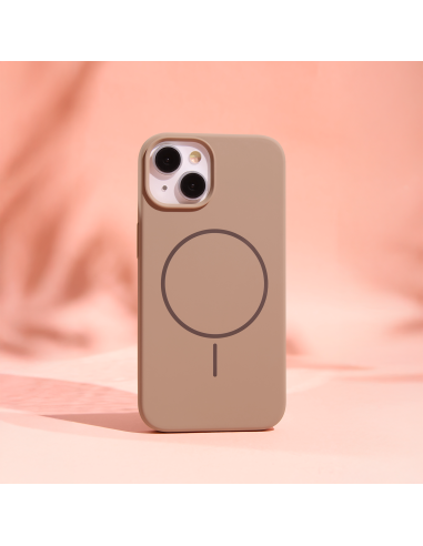 Coque Silicone Thin Magsafe pour iPhone 15 Marron