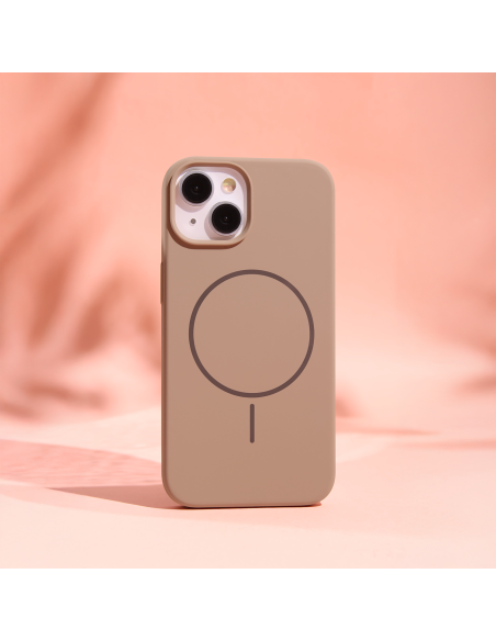 Coque Silicone Thin Magsafe pour iPhone 15 Marron