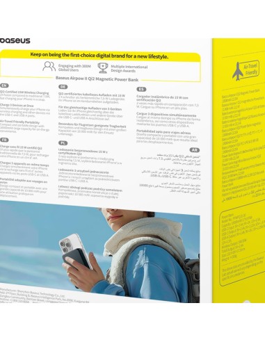 Batterie externe Power Bank Baseus Airpow Qi2 10000mAh 22.5W Noir