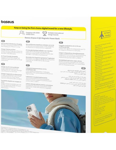 Batterie externe Power Bank Baseus Airpow Qi2 10000mAh 22.5W Blanc