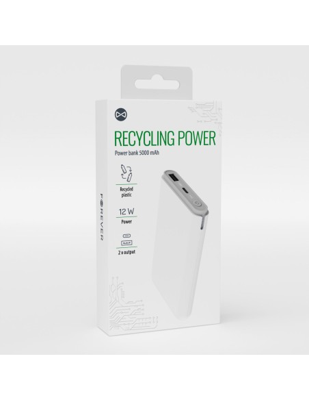 Batterie externe Power Bank Forever Recycling RPB-05-18,5 5000 mAh Blanc