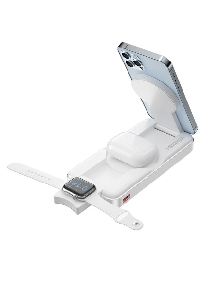 Batterie externe Power Bank Sans fil 3-en-1 MATB-300 10000 mAh Blanc