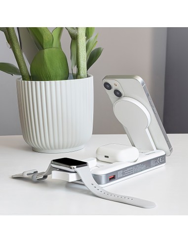 Batterie externe Power Bank Sans fil 3-en-1 MATB-300 10000 mAh Blanc